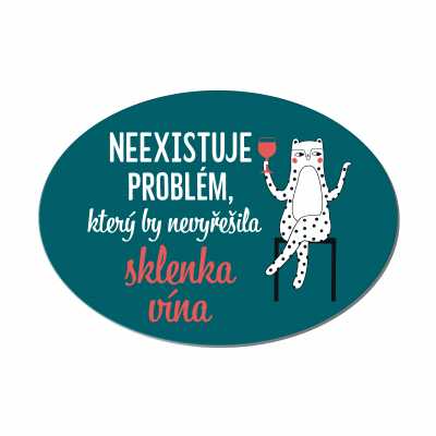 Cedulka na dveře - Sklenka vína ALBI ALBI