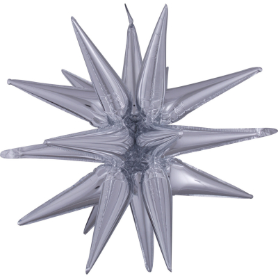 Balónek foliový 3D hvězda stříbrná 76x88 cm ALBI ALBI