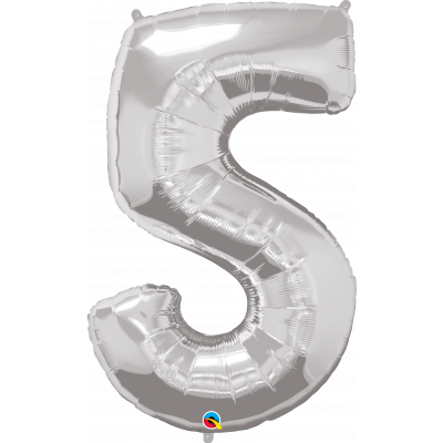 Balónek foliový Číslo 5 stříbrný ALBI ALBI