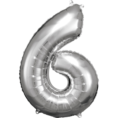 Balónek foliový Číslo 88 cm stříbrná 06 ALBI ALBI