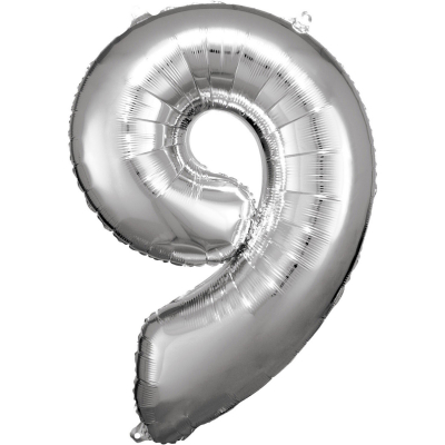 Balónek foliový Číslo 88 cm stříbrná 09 ALBI ALBI