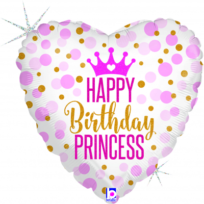 Balónek foliový Happpy Birthday srdce Princezna ALBI ALBI