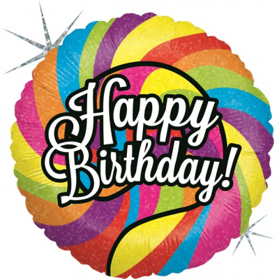 Balónek foliový Happy Birthday barevné lízátko ALBI ALBI