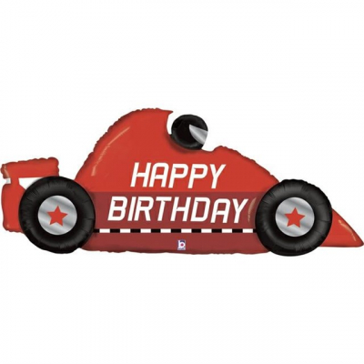 Balónek foliový Happy Birthday červená formule ALBI ALBI