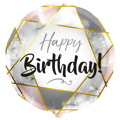 Balónek foliový Happy Birthday mramor ALBI ALBI