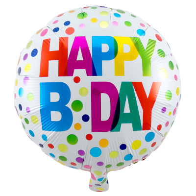 Balónek foliový Happy Birthday neon s puntíky ALBI ALBI