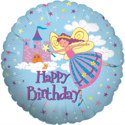 Balónek foliový Happy Birthday víla s korunkou ALBI ALBI