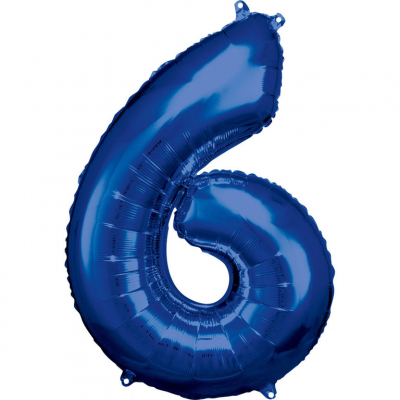 Balónek foliový číslo 88 cm modrý 6 ALBI ALBI