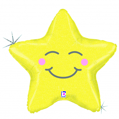 Balónek foliový hvězda žlutá smajlík ALBI ALBI