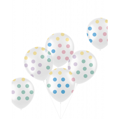 Balónky latexové bílé s puntíky 6 ks ALBI ALBI