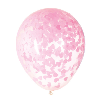 Balónky latexové s konfetami růžová srdíčka 5 ks ALBI ALBI