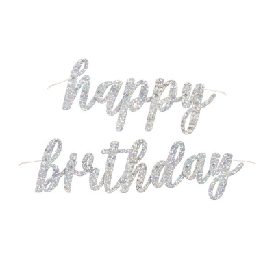 Banner Happy Birthday silver ALBI ALBI
