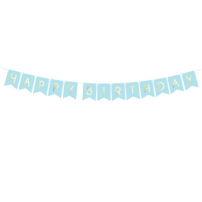Banner Happy Birthday vlajky sv. modré 1