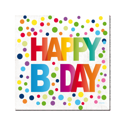 Ubrousky Happy birthday barevné s puntíky 20 ks ALBI ALBI