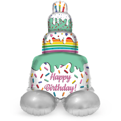 Balónek AirLoonz Happy Birthday dort 72 cm ALBI ALBI