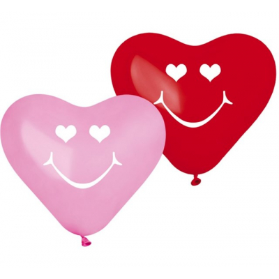 Balónky latexové červené a růžové srdce 5 ks ALBI ALBI