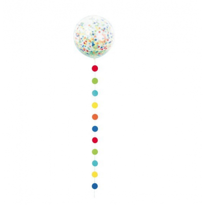 Balón jumbo latexový transparentní s barevným ocasem ALBI ALBI