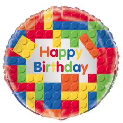 Balónek foliový Happy Birthday Lego kostičky ALBI ALBI