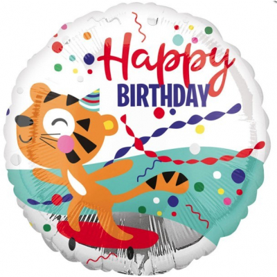 Balónek foliový Happy Birthday tygr kolo ALBI ALBI