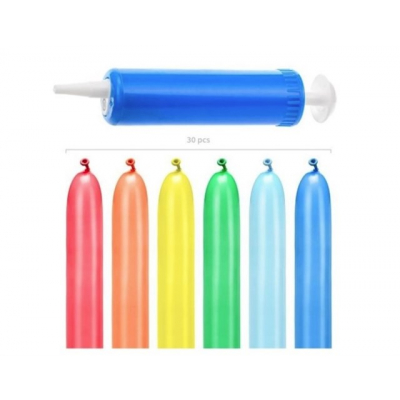 SET pastelových modelovacích balónků s pumpou 30 ks ALBI ALBI