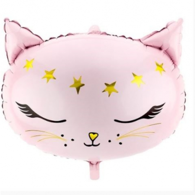 Balónek foliový Kočka růžová s hvězdami ALBI ALBI