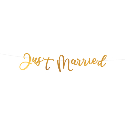 Banner "Just Married" svatba zlatá 91.5 cm ALBI ALBI