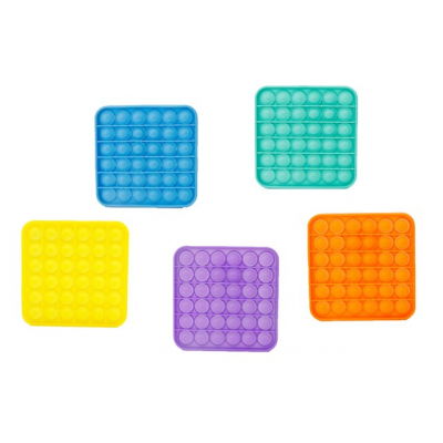 Bubble pops - Praskající bubliny antistr. 5 barev čtverec Teddies Teddies