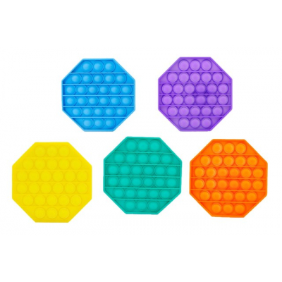 Bubble pops - Praskající bubliny antistr. 5 barev oktagon Teddies Teddies