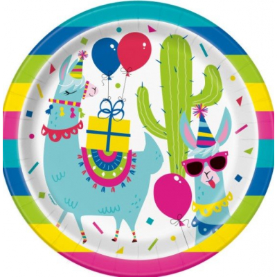 Talíře Happy Birthday Lama 8 ks ALBI ALBI