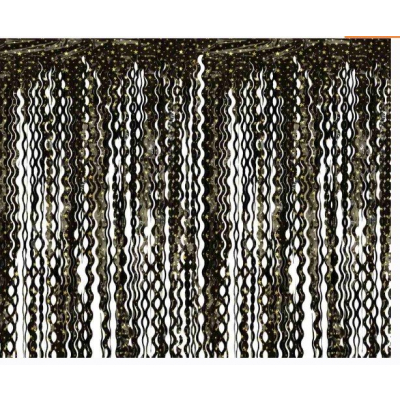 Závěs na dveře černý se zlatými hvězdičkami vlnitý 100 x 200 cm 1 ks ALBI ALBI