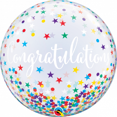 Balónek bublina Congratulations konfety ALBI ALBI