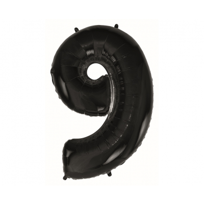 Balónek fóliový 92 cm číslo 09 černý