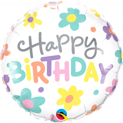 Balónek fóliový Happy Birthday barevné květiny Albi Albi