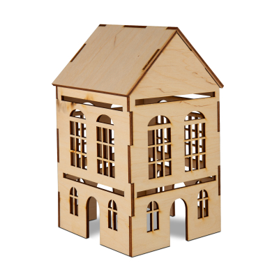 Dřevěná 3D dekorace domečku: 2 okýnka Albi Albi