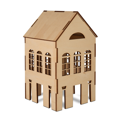Dřevěná 3D dekorace domečku: 3 okýnka Albi Albi