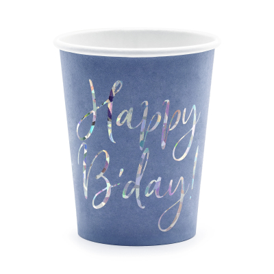 Kelímky Happy B'day! tmavě modré 6 ks Albi Albi