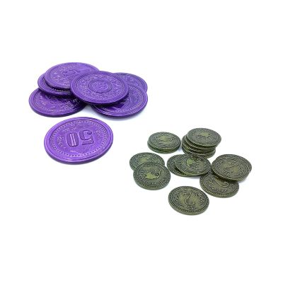 Scythe & Expedice - kovové mince $2 a $50 Albi Albi