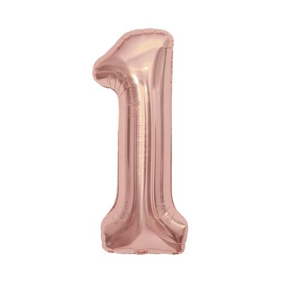 Balónek fóliový 85 cm rose gold číslo 1 Albi Albi