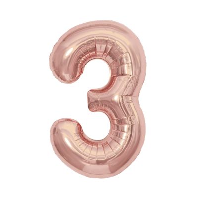 Balónek fóliový 85 cm rose gold číslo 3 Albi Albi