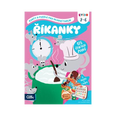 Karty a puzzle pro Mluvicí tablík - Říkanky: Kvído Albi Albi